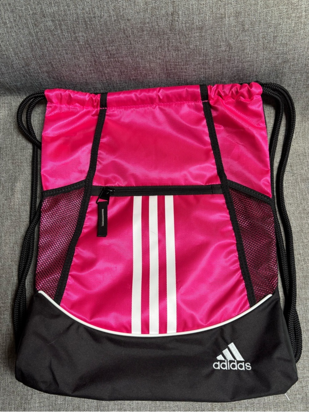 adidas Pink and Black Drawstring Gym Sack - Picture 1 of 3